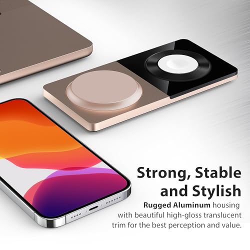 PETINO 3 in 1 Wireless Charging Station for Apple Devices with MagSafe - color: Golden