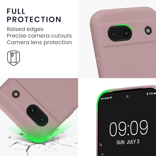 kwmobile Case Compatible with Google Pixel 8a Case - Protective Slim TPU Phone Cover - Soft Matte Finish - Nude Lilac - color: Nude lilac