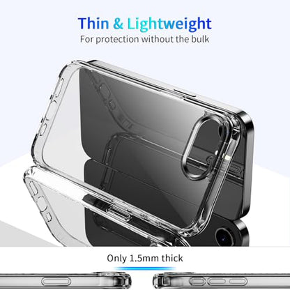 DEERLAMN Clear Case for iPhone 17E/iPhone 16E 6.1-Inch, Military Grade Drop Protection Anti-Scratch Transparent Ultra Slim Non-Yellowing Shockproof Protective Phone Cover - size: iPhone 16E 6.1-Inch