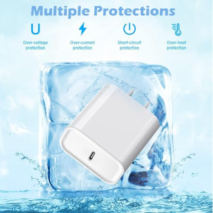 iPhone Charger Fast Charging,USB C Charger Block USB C to Lightning Cable - color: White-3FT