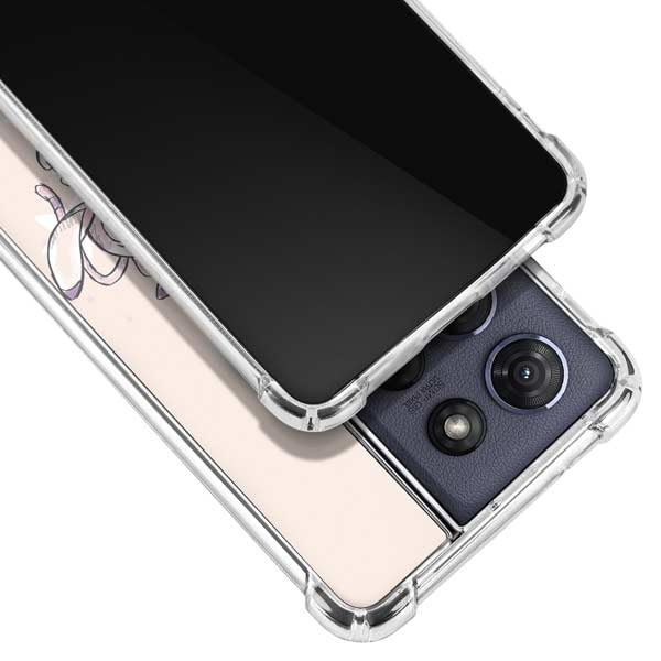 Skinit Clear Phone Case Compatible with Moto G Power 5G (2025) - Officially Licensed Disney Lilo and Stitch Stitch and Angel Design - color: Pink - STCHDS02