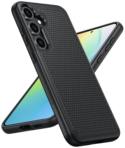 FNTCASE for Samsung Galaxy S24 Case: Dual Layer Non Slip Cover Black | 14FT Military Grade Shockproof Protective Drop Protection, Matte Textured Cell Phone Cases, for Daily Use, Black - color: Black, size: For Galaxy S24