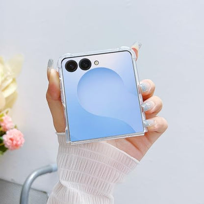 Compatible with Samsung Galaxy Z Flip 8 Case Clear Flower Women | Dried Pressed Floral Soft TPU Shockproof Protective Phone Cover Girls - color: TPU/Flower Light Pink, size: Samsung Galaxy Z Flip 8