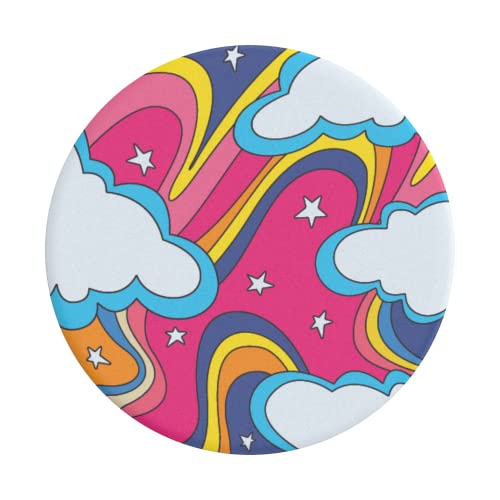 PopSockets Adhesive Phone Grip, Holder, Phone Stand, Celestial - Retro Rainbow - color: Retro Rainbow, style: Adhesive