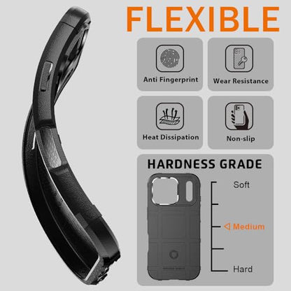 Rugged Shield Case for iPhone 17 Pro (6.3"), 8ft Military Drop Proof, Wear Resistant Tactical Cover, Dark Black - color: Dark Black, size: iPhone 17 Pro