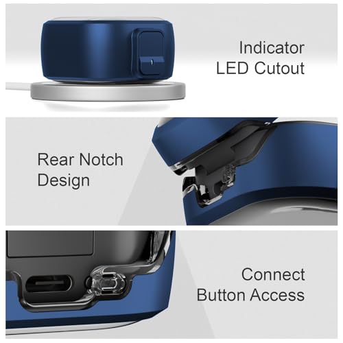 for Samsung Galaxy Buds 4/Buds 4 Pro Case (2026) with Secure Safety Lock Clip,Shockproof Scratch-Resistant TPU Transparent Soft Protective Cover Accessories with Carabiner/Cleaning Kit(Deep Blue) - color: Deep Blue