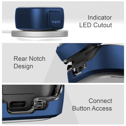 for Samsung Galaxy Buds 4/Buds 4 Pro Case (2026) with Secure Safety Lock Clip,Shockproof Scratch-Resistant TPU Transparent Soft Protective Cover Accessories with Carabiner/Cleaning Kit(Deep Blue) - color: Deep Blue