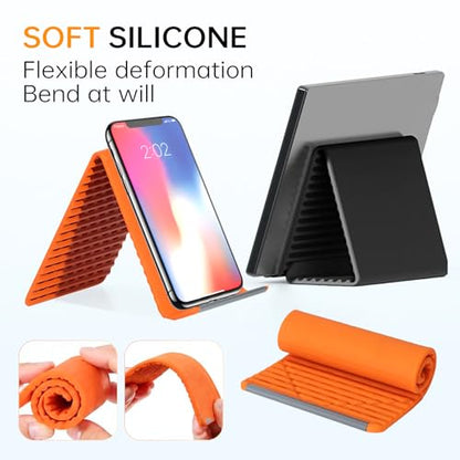 Anna's Portable Foldable Silicone Aluminum Phone Holder, 2026 New Flexible Silicone Aluminum Phone Holder, Folded into Any Shape, Universal Adjustable Anti-Slip Desktop Mount for Home Office Travel