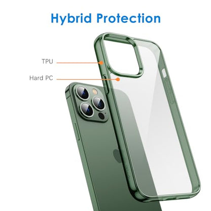 JETech Case for iPhone 13 Pro 6.1-Inch, Non-Yellowing Shockproof Phone Bumper Cover, Anti-Scratch Clear Back (Alpine Green) - color: Alpine Green