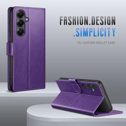 Wallet Case for Samsung Galaxy S25 Plus, Purple | RFID-Blocking Card Holder, Kickstand, Magnetic Closure, PU Leather Folio Flip Cover, Protective Women Men Cases - color: Purple, size: Samsung Galaxy S25 Plus
