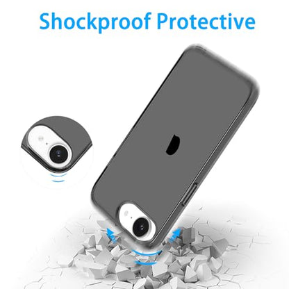 JJGoo for iPhone 17e Case for iPhone 16e Case Clear, Soft Transparent Shockproof Protective Slim Thin Phone Case Cover for 16e / 17e - color: Black