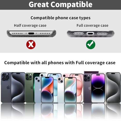TACOMEGE Silicone Ring Phone Lanyard, Black - color: Black