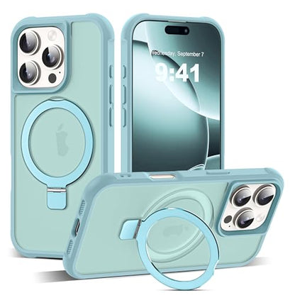 SKYLMW Compatible with iPhone 16 Pro Case with Stand,Blue | iPhone 16 Pro Phone Case 6.3",Magnetic Ring Stand,Compatible with MagSafe,Military-Grade Protection,Great Grip Feeling - color: Blue, size: Iphone 16 Pro