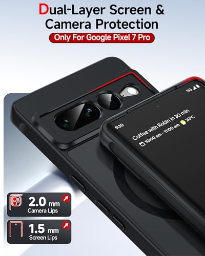 LeYi for Pixel-7-Pro Case [MagSafe Fit] Slim Matte Translucent, Black | Google Pixel 7 Pro Case Magnetic Military-Grde Protection Funda para Googlr 7Pro 257GB Smartphone Android Mobile Unlocked - color: Black, size: Pixel 7 Pro (6.7 Inch)