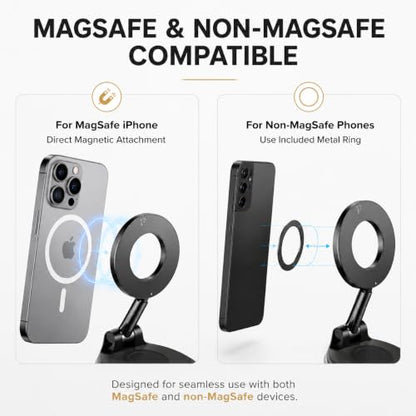 Vacuum Magnetic Phone Holder for Car, 96 lb Suction, 2800 gf Magnetic Force