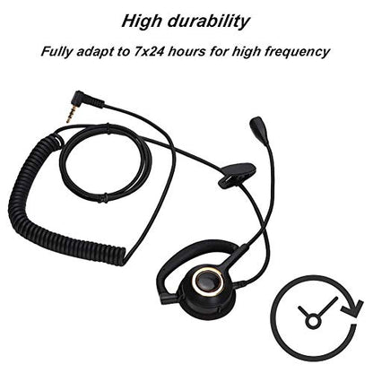 Headset with Mic Noise Cancelling, 3.5mm Single Plug, Support Rear Mounted, Ear Hook and Head Mounted, Computer Headset for Business Skype UC Webinar Call Center Office - Mono Headphone