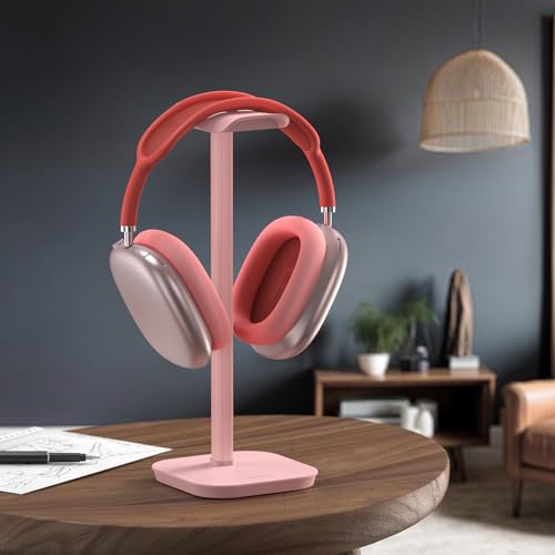Headphone Stand, Aluminum Desk Headset Earphone Holder (Pink) - color: Pink