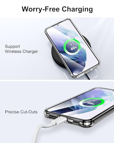 HOOMIL Case for Samsung Galaxy S21+ Plus (ONLY 6.7-Inch), Non-Yellowing, Drop Protection, Anti-Scratch Transparent Hard Back Phone Cover - Black Clear - color: Black Clear, size: Samsung Galaxy S21 Plus