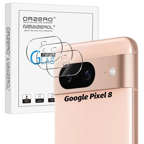 Orzero (3 Pack Compatible for Google Pixel 8 Tempered Glass Screen Protector, 2.5D Arc Edges 9H High Definition Anti-Scratch Bubble-Free - size: 6.2-inch