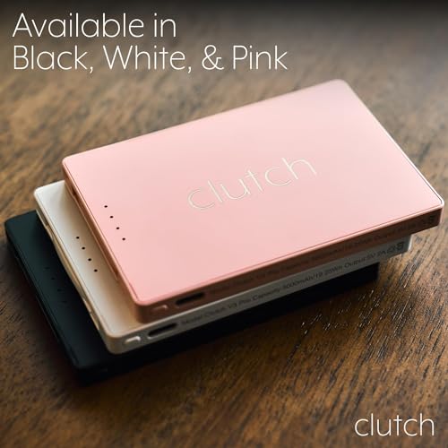 Clutch - Pro USB-C Portable Charger - Compatible with iPhone 15, 16, 17 & Android Devices - Power Bank Magnetic Battery - TSA Travel Approved - USB Rechargeable - Built-in Cable - 5000 mAh - 3.7oz - color: White