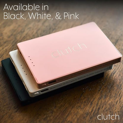 Clutch - Pro USB-C Portable Charger - Compatible with iPhone 15, 16, 17 & Android Devices - Power Bank Magnetic Battery - TSA Travel Approved - USB Rechargeable - Built-in Cable - 5000 mAh - 3.7oz - color: White