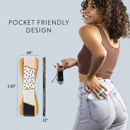 LOVEHANDLE Original Phone Grip 2-Pack - Kaleidoscope, Gold Base