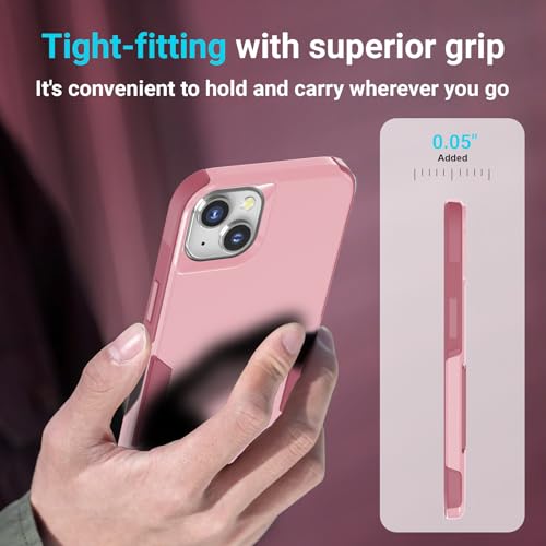 jaroco Magnetic for iPhone 13&14&15 Case Heavy Duty Rugged Dual-Layer Pink - color: Pink, size: iPhone 13&14&15