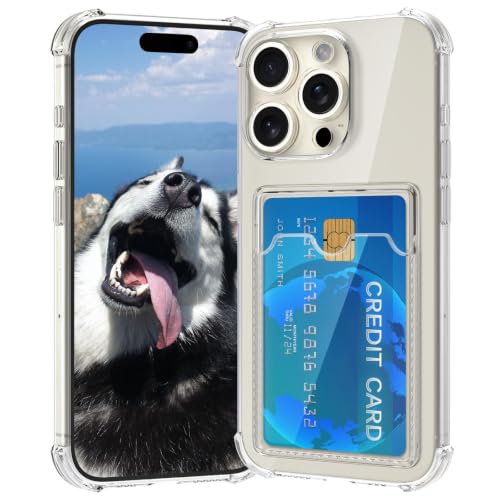 Compatible with iPhone 15 Pro Max Case with Card Holder, Wallet Case Clear Slim Soft Protective Cover Shockproof Anti-Scratch Phone Card Case for iPhone 15 Pro Max - size: iPhone 15 Pro Max