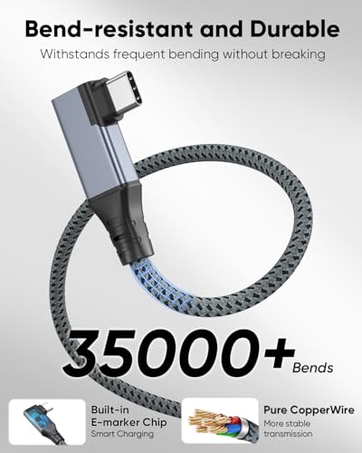 20Gbps Short USB C to USB C Cable 6 inch Right Angle USB C 3.2 Cable - size: 0.5FT