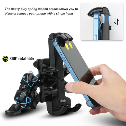 nibbi Motorocycle Phone Mount with Vibration Dampener,Ajustable Rear View Mirror Cell Phone Holder for Motorocyle Fit 4.7''-7.1'' Cell Phone - style: Rearview Mirror Mount
