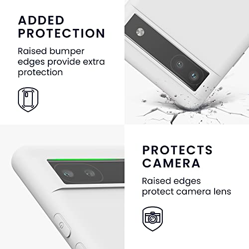 kwmobile Case Compatible with Google Pixel 6a Case - Soft Slim Protective TPU Silicone Cover - White Matte - color: white matte