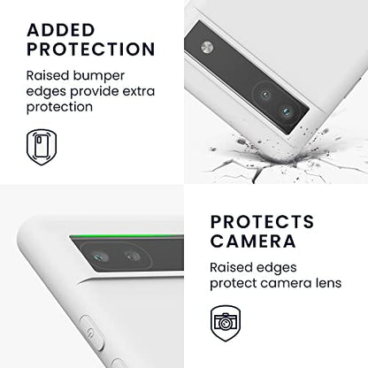 kwmobile Case Compatible with Google Pixel 6a Case - Soft Slim Protective TPU Silicone Cover - White Matte - color: white matte