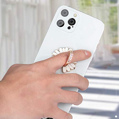 WATACHE Finger Ring Stand, 2 Pack Luxury Glitter Diamond Universal Metal Smartphone Finger Ring Grip Holder Kickstand for iPhone/iPad/Samsung/HTC/Nokia/Cellphones/Tablet,Round[White+Pink]