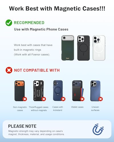 Phone Grip for MagSafe,360°& 180°Rotation Magnetic Phone Ring Holder with Kickstand,Dual-Ring Thin Phone Stand for 17/16/15/14/13/12 Series-Black - color: Black