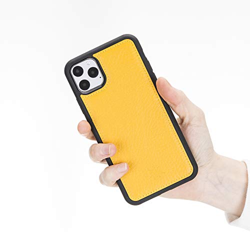 Venito Lucca Leather Case Compatible with iPhone 11 Pro Max (6,5inch) – Extra Secure with Padded Back Cover -Yellow - color: Yellow, size: iPhone 11 Pro Max