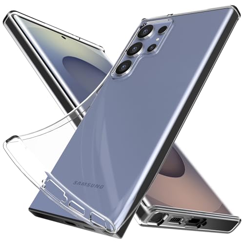 Silicone Clear for Samasung Galaxy S25 Ultra Case,Comfort Grip | Soft Slim-Fit TPU Galaxy S25 Ultra Phone Cover,Non-Slip,Shockproof Protection,Scrath-Resistant - size: galaxy s25 ultra case