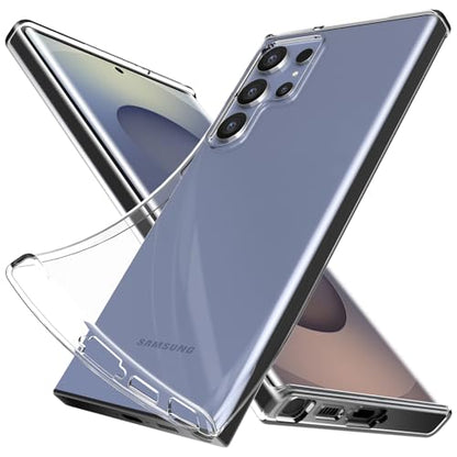 Silicone Clear for Samasung Galaxy S25 Ultra Case,Comfort Grip | Soft Slim-Fit TPU Galaxy S25 Ultra Phone Cover,Non-Slip,Shockproof Protection,Scrath-Resistant - size: galaxy s25 ultra case