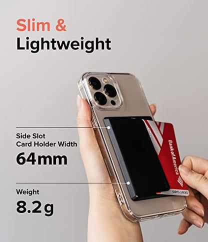 Ringke Side Slot Card Holder for Phone Case, Business Card Holder for Women, Men, ID Credit Card Holder Stick on, Phone Wallet Compatible with iPhone, Galaxy, and Pixel - Black (2 Pack) - color: Black (2 Pack)