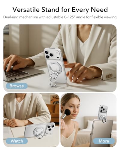 ESR for MagSafe Phone Grip for iPhone 17e/17-12, Dual-Side Phone Stand - color: White