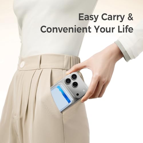 for MagSafe Wallet，Leather Magnetic Wallet for Phone with Adjustable Stand，5 Magnetic Credit Card Holder RFID Blocking for iPhone 17 16 15 14 13 12 Pro Max Air Series Cases(Slim-Light blue) - color: Slim-Light blue