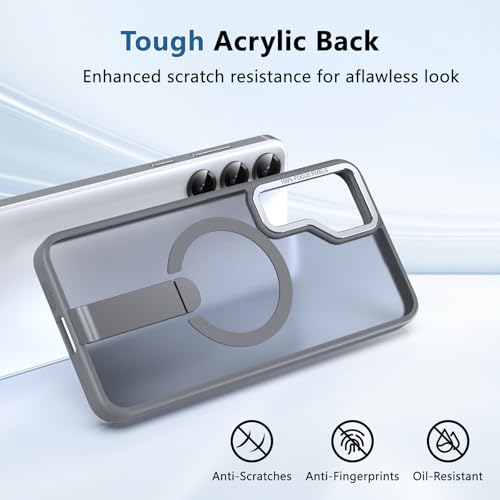 for Samsung 25-Plus Case/Samsung 24-Plus Case with Stand, Gray - color: Gray, size: Galaxy S24/S25 Plus 6.7"