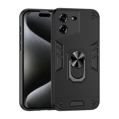 Compatible for Tecno Pova 5 Case,Built-in Stand Shockproof and Drop-Proof Compatible with Tecno Pova 5 LH7n Phone Case Cover Black - color: HY-GZS-black, size: Tecno Pova 5