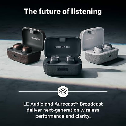 Sennheiser Momentum True Wireless 4 Smart Earbuds with Bluetooth 5.4, Crystal-Clear Sound, Comfortable Design, 30-Hour Battery Life, Adaptive ANC, LE Audio and Auracast - White Silver - color: White