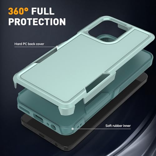 Vinve for Moto G 2025 Case with HD Screen Protector, Military-Grade Shockproof & Dual-Layer Protection, Anti-Slip Grip Design Phone Case, Green - color: Green