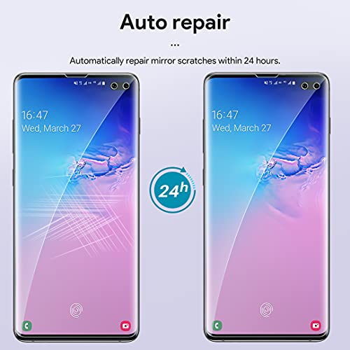 L K [3 Pack] Screen Protector for Samsung Galaxy S10 Plus, [Self Healing] [in-Display Fingerprint] HD Effect Flexible Film