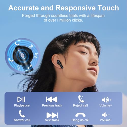 Wireless Earbuds Bluetooth Headphones for Samsung Galaxy S26 S25 Ultra S24 - color: Black