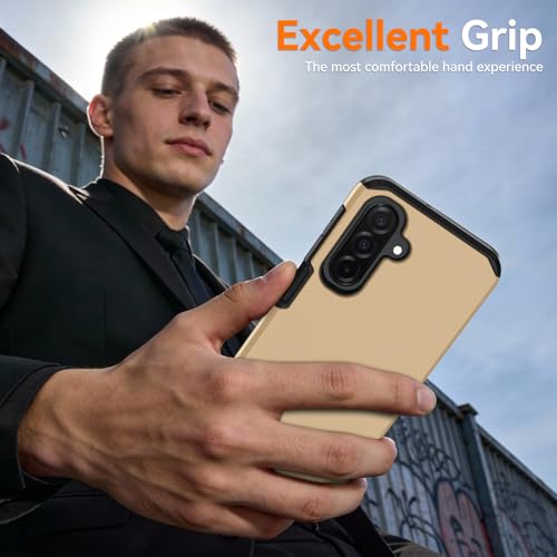for Samsung Galaxy A17 Case : Shockproof Phone Cover with HD Screen Protector,Hybrid Protective Military-Grade Drop Protection for Galaxy A17 5g / A16 5g & A26 Phone Case(Golden) - color: Golden