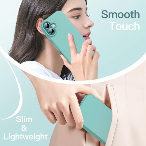 JETech Silicone Case for iPhone 16, Teal | Silky Soft Touch, Shockproof Protection, Scratch Resistant, Microfiber Lining - color: Teal, size: iPhone 16