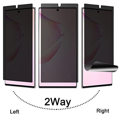 [2 Pack] Galaxy Note 10 Plus Privacy Screen Protector, [Anti-Spy] [Case Friendly] [Full Coverage] [Support in-Screen Unlock] Premium Flexible Film TPU Screen Protector for Samsung Note10+ - size: for Samsung Note10+