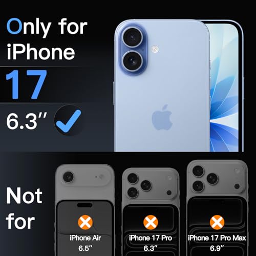 JETech Screen Protector for iPhone 17, 3-Pack | 9H Tempered Glass, HD Clear, Anti-Scratch Protection, Easy Installation Tool - size: iPhone 17
